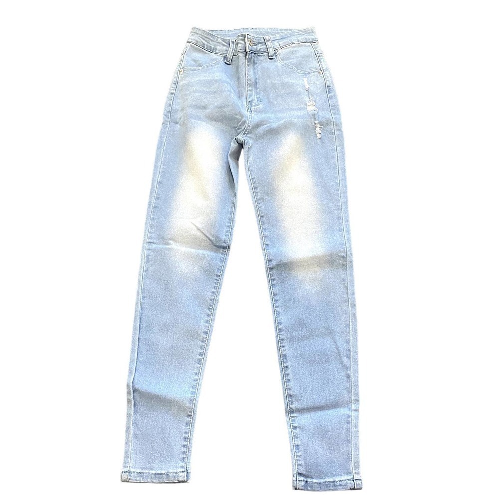 SHEIN Super Skinny Stretch Jeans with Rips in Blue, Size S​​​​​​​​